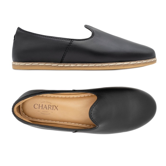 Charix Black Slip-On Leather Loafer Flats Womens Comfort Travel US 9 EU39.5 - Picture 2 of 11
